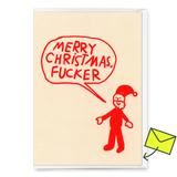 Deli Cards Grußkarte "Primitive Santa" | Ausgefallene Klappkarte zu Weihnachten