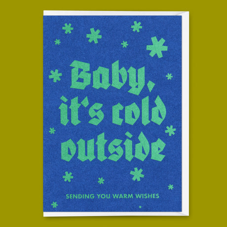 Deli Cards Grußkarte "Baby its cold outside" | Schöne Klappkarte zu Weihnachten