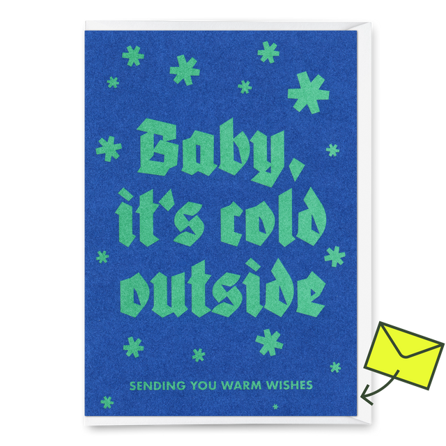 Deli Cards Grußkarte "Baby its cold outside" | Schöne Klappkarte zu Weihnachten