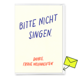 Deli Cards Grußkarte "Bitte nicht Singen" | Lustige Klappkarte zu Weihnachten