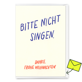 Deli Cards Grußkarte "Bitte nicht Singen" | Lustige Klappkarte zu Weihnachten