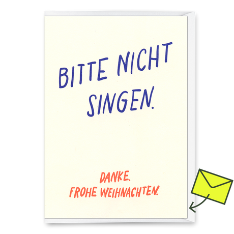 Deli Cards Grußkarte "Bitte nicht Singen" | Lustige Klappkarte zu Weihnachten