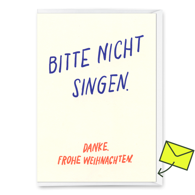 Deli Cards Grußkarte "Bitte nicht Singen" | Lustige Klappkarte zu Weihnachten