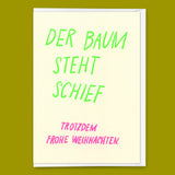 Deli Cards Grußkarte "Der Baum steht schief" | Lustige Klappkarte zu Weihnachten