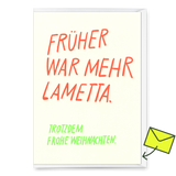 Deli Cards Grußkarte "Früher war mehr Lametta" | Lustige Klappkarte zu Weihnachten