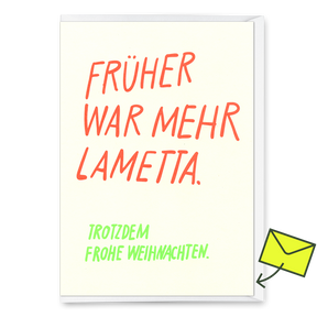 Deli Cards Grußkarte "Früher war mehr Lametta" | Lustige Klappkarte zu Weihnachten