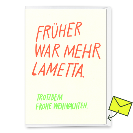 Deli Cards Grußkarte "Früher war mehr Lametta" | Lustige Klappkarte zu Weihnachten
