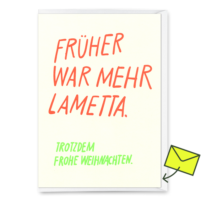 Deli Cards Grußkarte "Früher war mehr Lametta" | Lustige Klappkarte zu Weihnachten