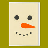 Deli Cards Grußkarte "Snowmanface" | Ausgefallene Klappkarte zu Weihnachten