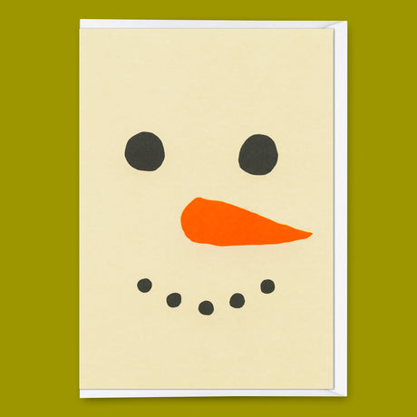 Deli Cards Grußkarte "Snowmanface" | Ausgefallene Klappkarte zu Weihnachten