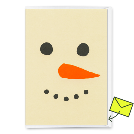 Deli Cards Grußkarte "Snowmanface" | Ausgefallene Klappkarte zu Weihnachten