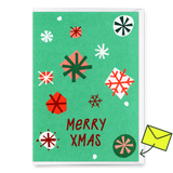Deli Cards Grußkarte "Xmas Schneeflocken Türkis" | Schöne Klappkarte zu Weihnachten