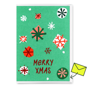 Deli Cards Grußkarte "Xmas Schneeflocken Türkis" | Schöne Klappkarte zu Weihnachten