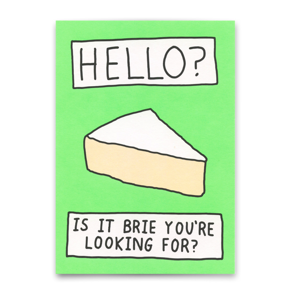Deli Cards Postkarte "Hello, Brie?" | Lustige Karte mit Spruch