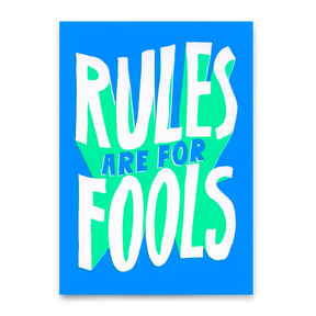 Deli Cards Postkarte "Rules are for fools" | Lustige Karte mit Spruch