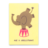 Deli Cards Postkarte "Age is irrelephant" | Lustige Karte mit Spruch zum Geburtstag