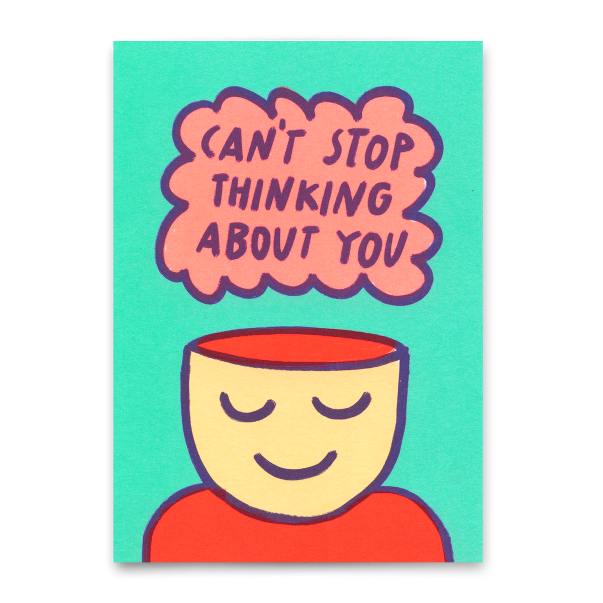 Deli Cards Postkarte "Can´t stop thinking about you" | Schöne Karte für Verliebte