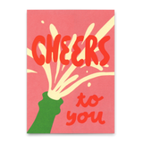 Deli Cards Postkarte "Cheers to you, pop a bottle" | Coole Karte für jeden Anlass