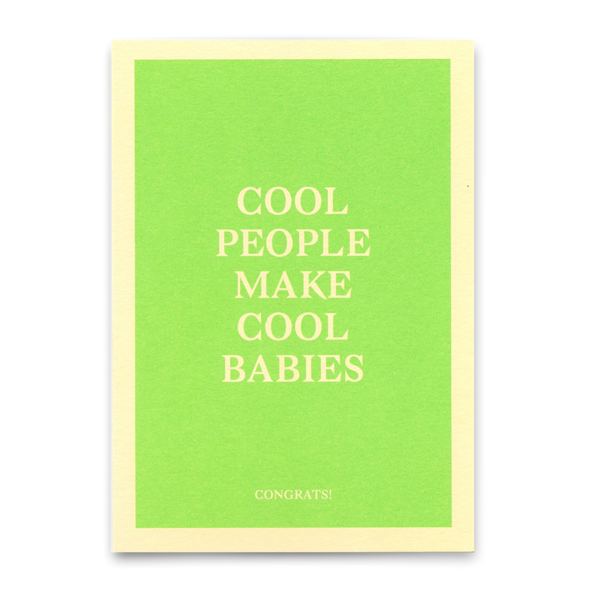 Deli Cards Postkarte "Cool people make cool babies" | Coole Karte mit Spruch zur Geburt