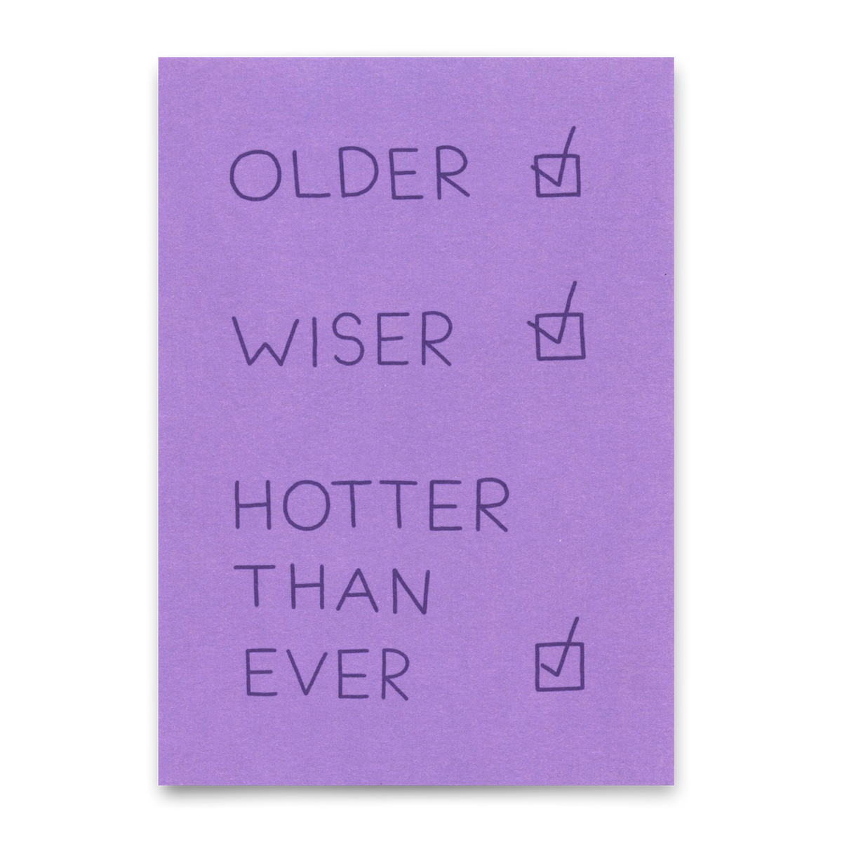 Deli Cards Postkarte "Hotter than ever" | Lustige Karte mit Spruch zum Geburtstag
