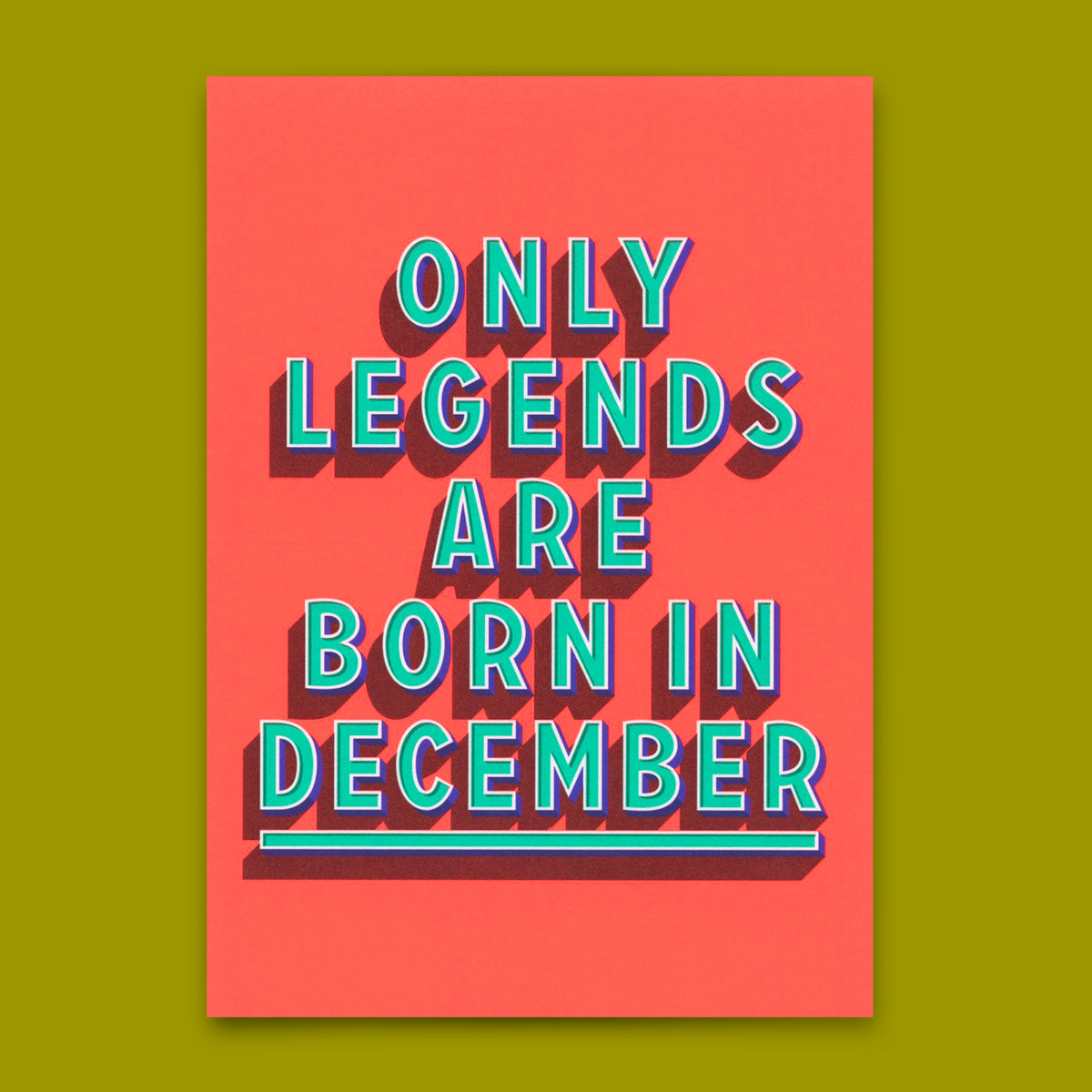 Deli Cards Postkarte "Legends December" | Coole Karte mit Spruch zum Geburtstag