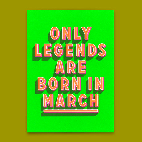Deli Cards Postkarte "Legends March" | Coole Karte mit Spruch zum Geburtstag