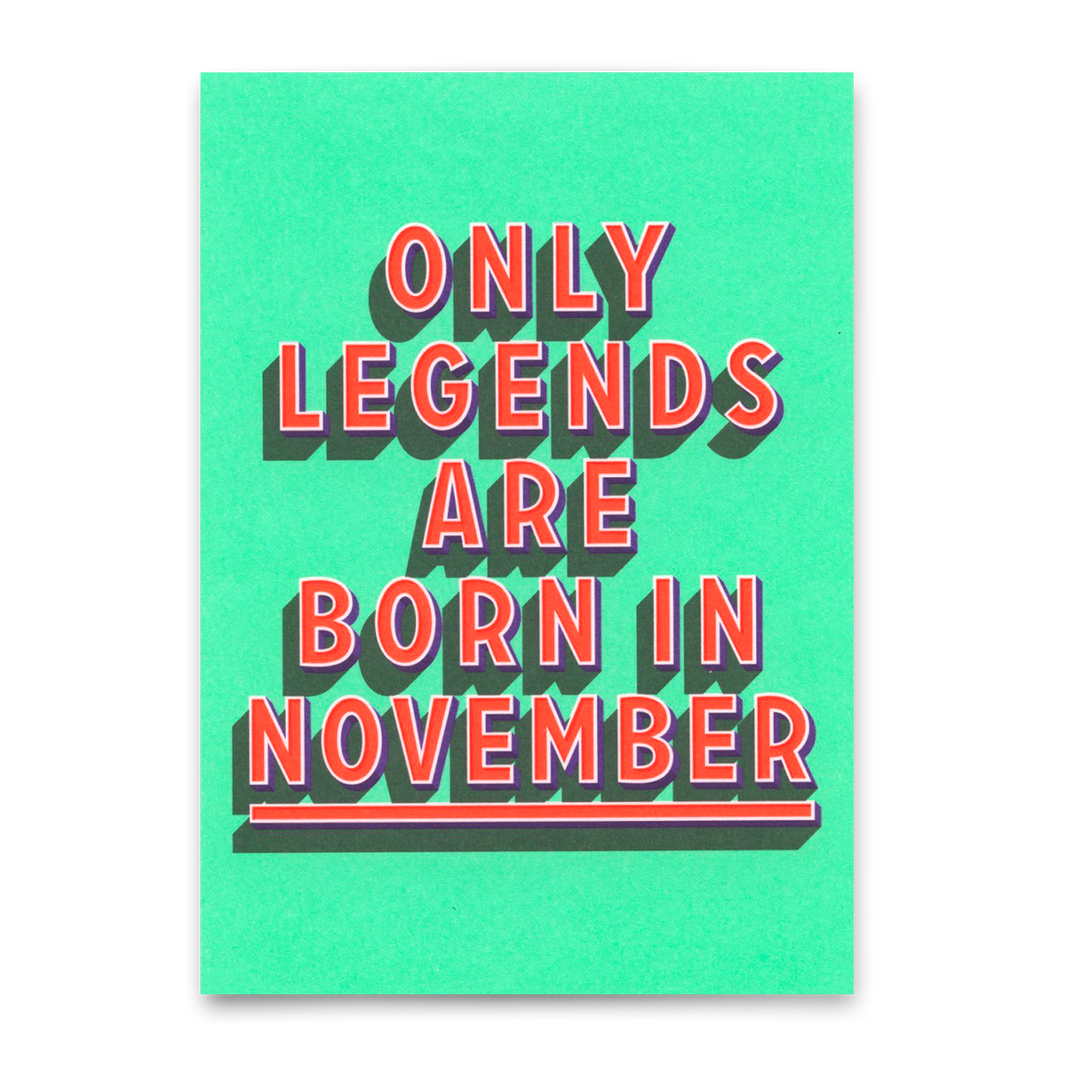 Deli Cards Postkarte "Legends November" | Coole Karte mit Spruch zum Geburtstag