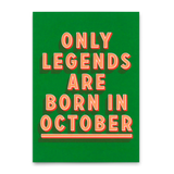 Deli Cards Postkarte "Legends October" | Coole Karte mit Spruch zum Geburtstag