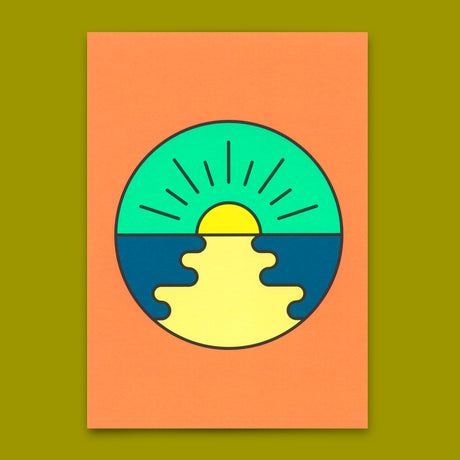 Deli Cards Postkarte "Sun down" | Schöne Karte für jeden Anlass