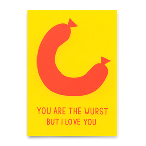 Deli Cards Postkarte "You´re the Wurst" | Lustige Karte mit Spruch