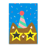 Deli Cards Postkarte "Funky cat" | Ausgefallene Karte mit Katzen-Motiv zum Geburtstag