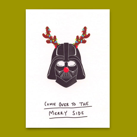 Deli Cards Postkarte "Come over to the merry side" | Lustige Karte zu Weihnachten
