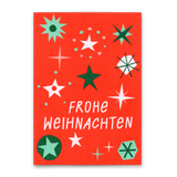 Deli Cards Postkarte "Frohe Weihnachten Schneeflocken Rot" | Besondere Karte zu Weihnachten