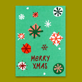 Deli Cards Postkarte "Merry Xmas Schneeflocken Türkis" | Besondere Karte zu Weihnachten