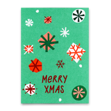 Deli Cards Postkarte "Merry Xmas Schneeflocken Türkis" | Besondere Karte zu Weihnachten