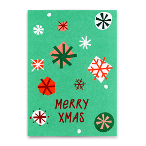 Deli Cards Postkarte "Merry Xmas Schneeflocken Türkis" | Besondere Karte zu Weihnachten