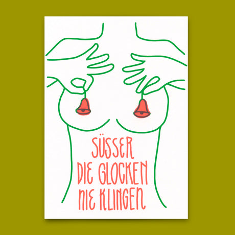 Deli Cards Postkarte "Süßer die..." | Lustige Karte mit Spruch zu Weihnachten