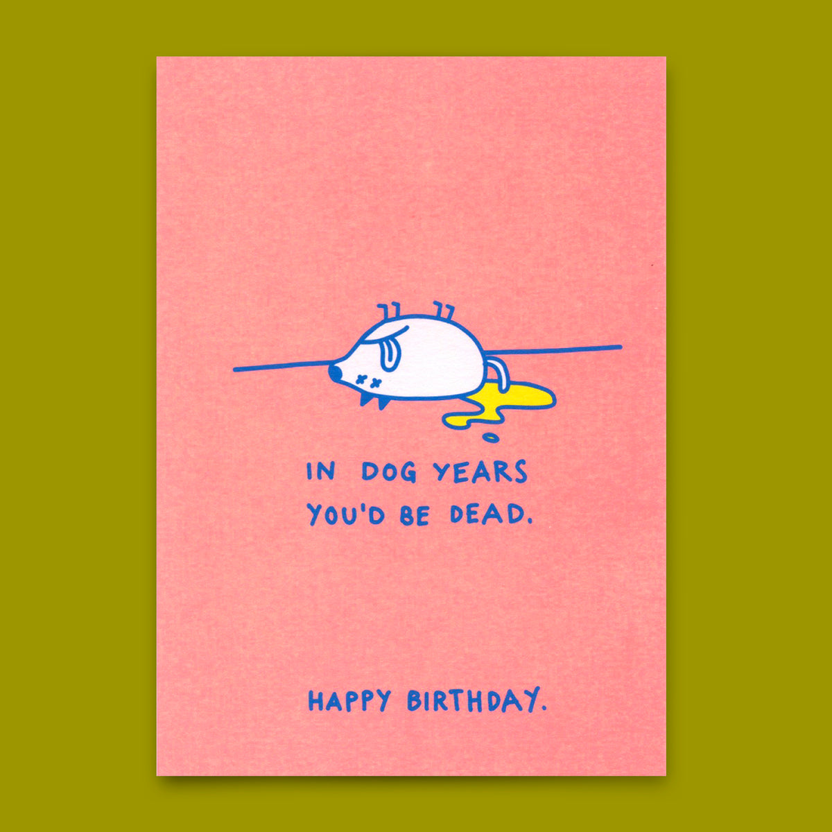 Deli Cards Postkarte "Dog years" | Lustige Karte mit Hunde-Motiv zum Geburtstag