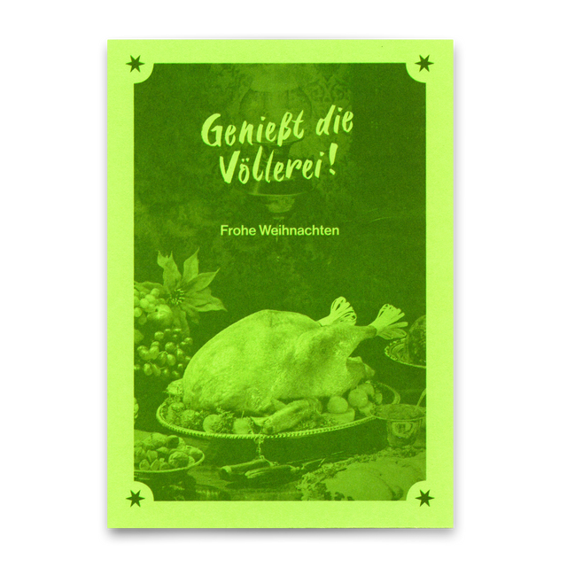 Deli Cards Postkarte "Weihnachtsvöllerei" | Coole Karte zu Weihnachten