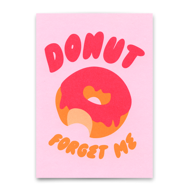 Deli Cards Postkarte "Donut forget me" | Lustige Karte mit Spruch