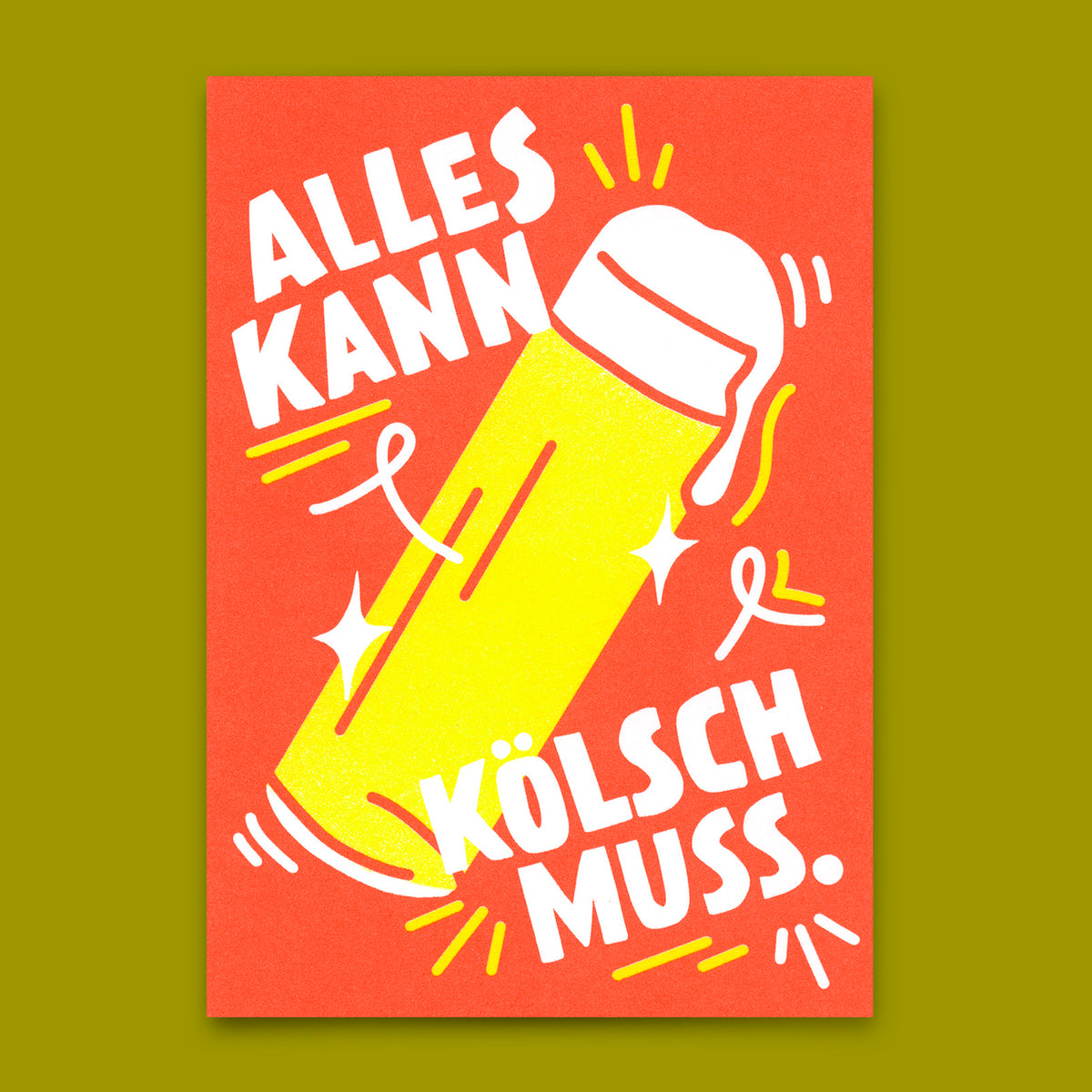 Deli Cards Postkarte "Alles kann, Kölsch muss" | Lustige Karte für jeden Anlass