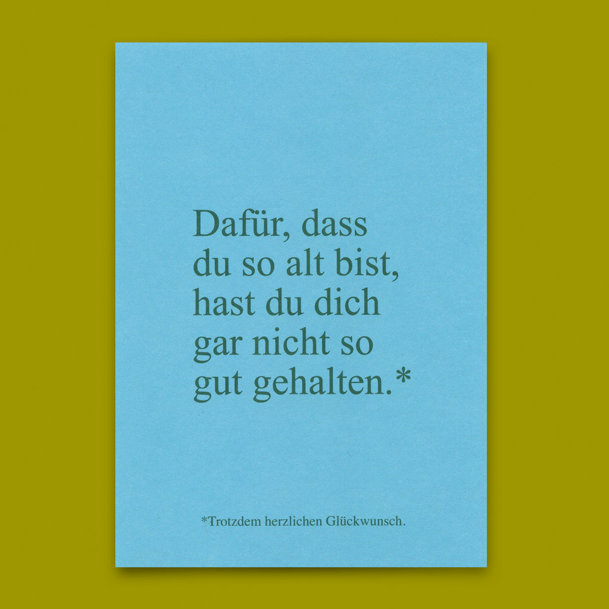 Deli Cards Postkarte "Garnicht so gut gehalten" | Lustige Karte zum Geburtstag
