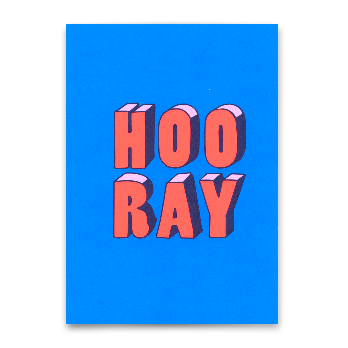 Deli Cards Postkarte "Hooray 3D-Typo" | Coole Karte für jeden Anlass