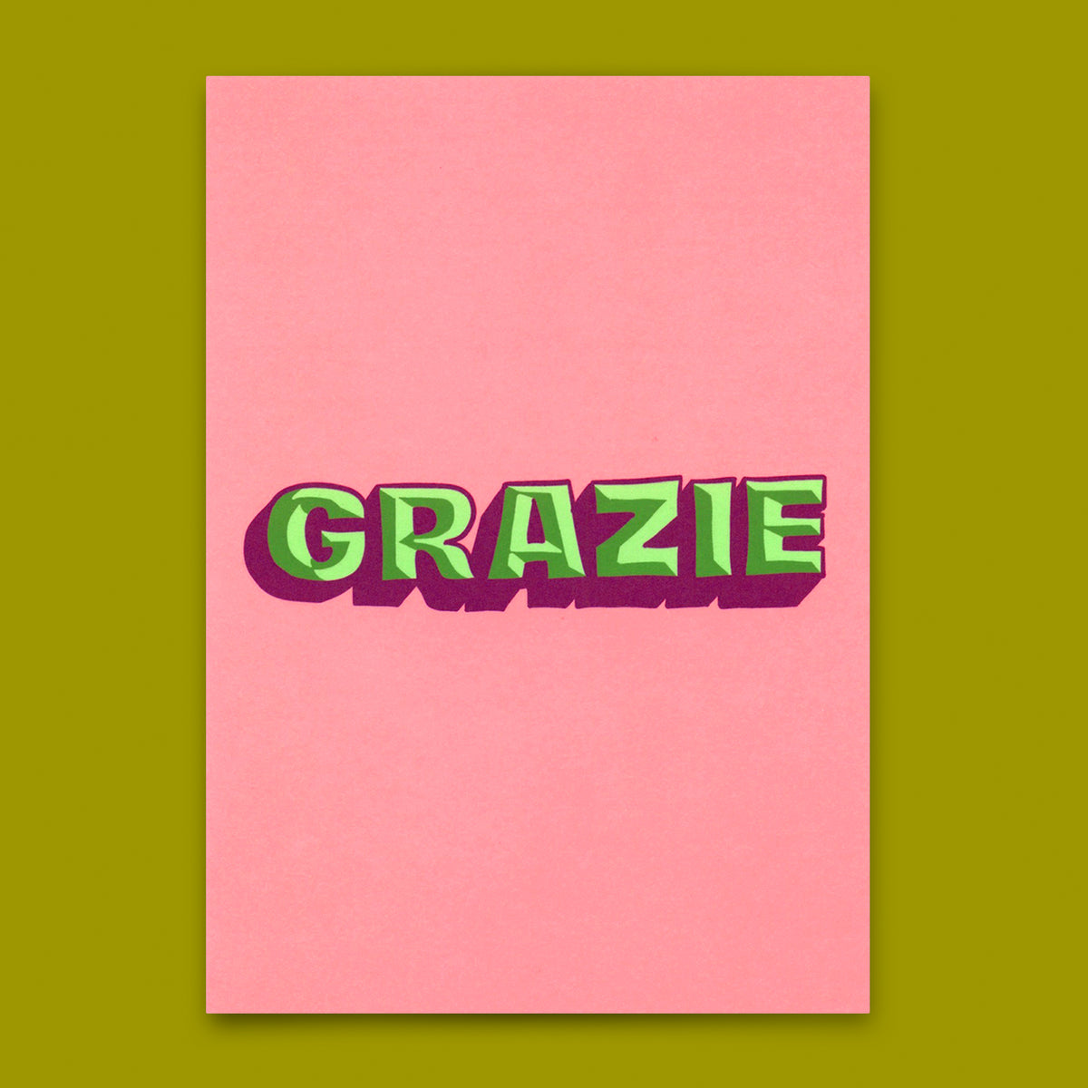 Deli Cards Postkarte "Grazie 3D" | Coole Karte zum Dankesagen