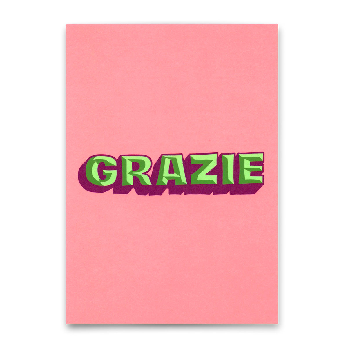 Deli Cards Postkarte "Grazie 3D" | Coole Karte zum Dankesagen