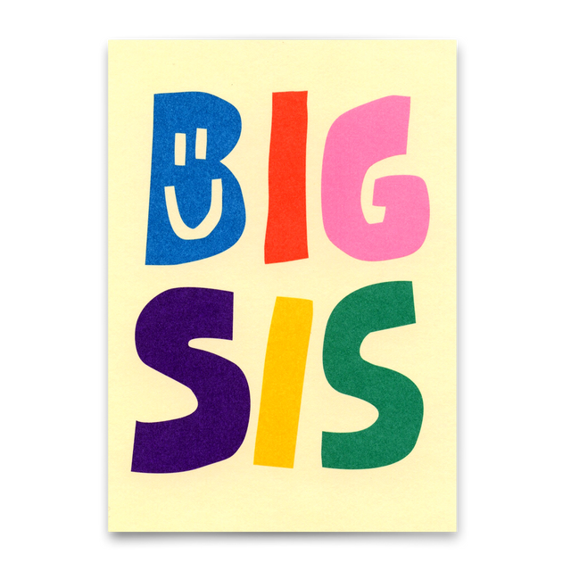Deli Cards Postkarte "Big Sis" | Coole Postkarte für jeden Anlass