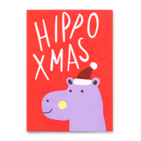 Deli Cards Postkarte "Hippo Xmas" | Ausgefallene Postkarte zu Weihnachten