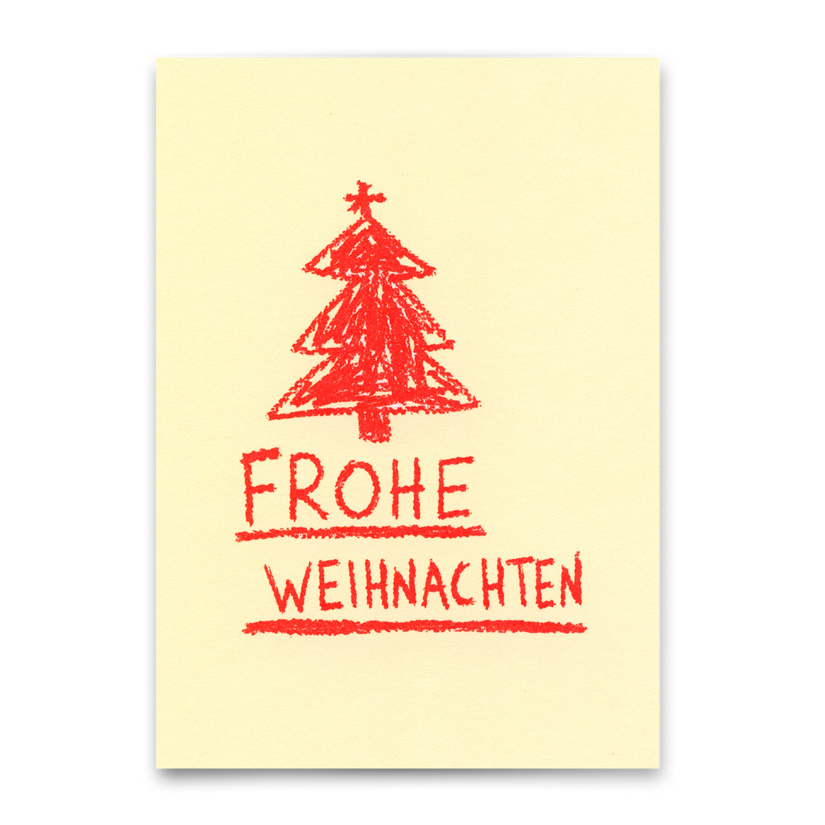 Deli Cards Postkarte "Frohe Weihnachten Wachsmalstift" | Ausgefallene Postkarte zu Weihnachten
