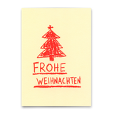 Deli Cards Postkarte "Frohe Weihnachten Wachsmalstift" | Ausgefallene Postkarte zu Weihnachten