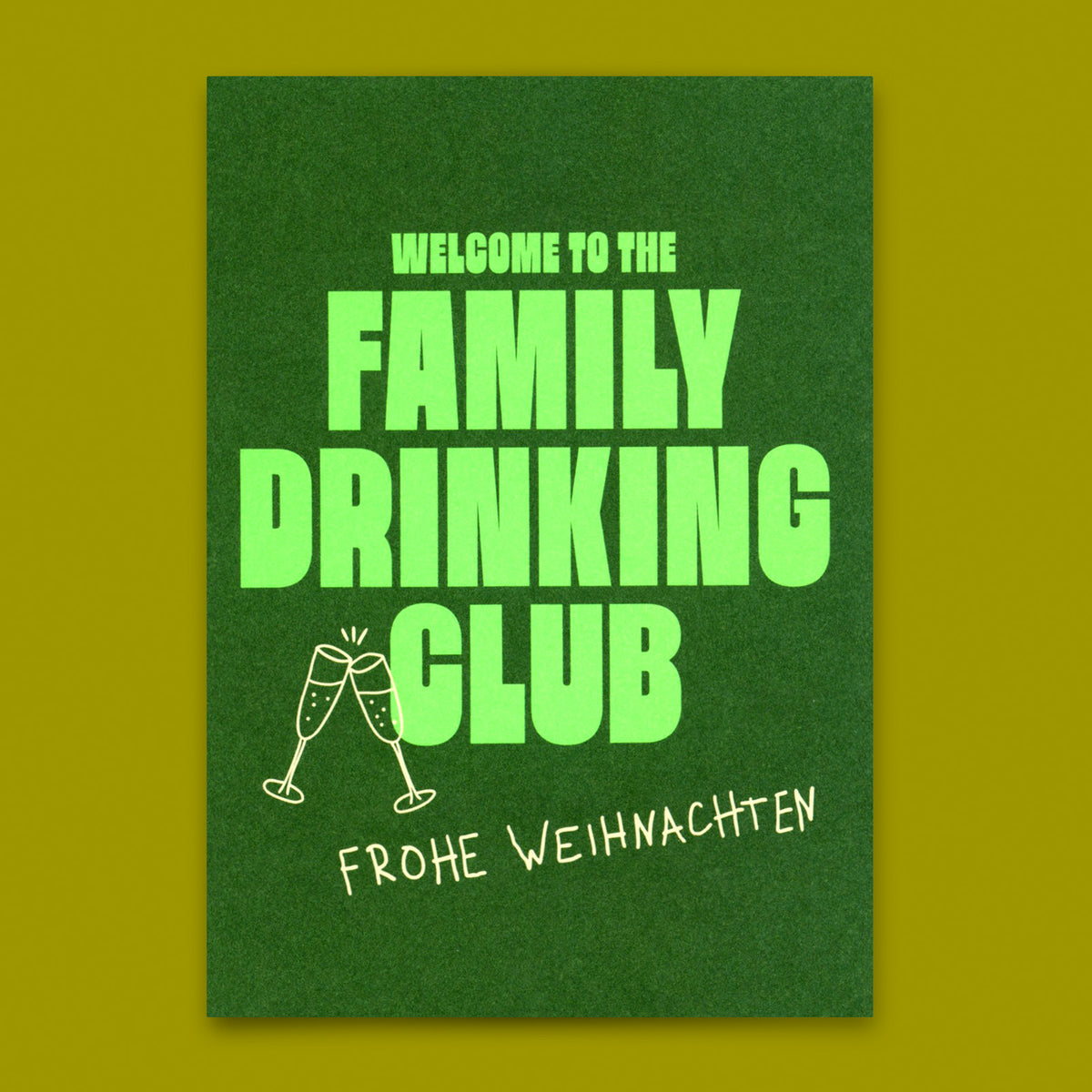 Deli Cards Postkarte "Family Drinking Club" | Lustige Postkarte zu Weihnachten